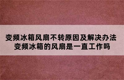 变频冰箱风扇不转原因及解决办法 变频冰箱的风扇是一直工作吗